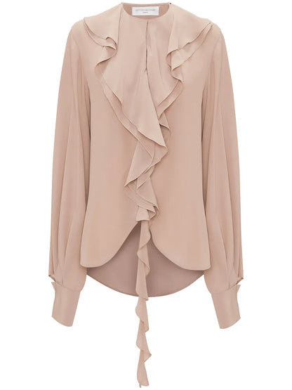 Ruffled Silk Blouse