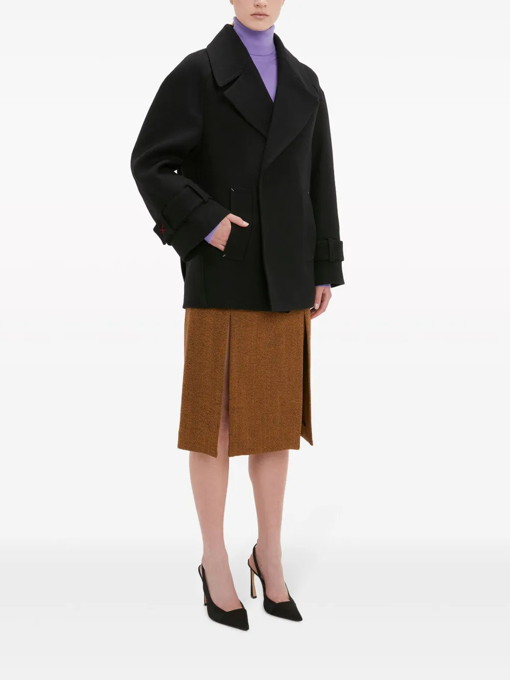 Stitch-Detail Peacoat