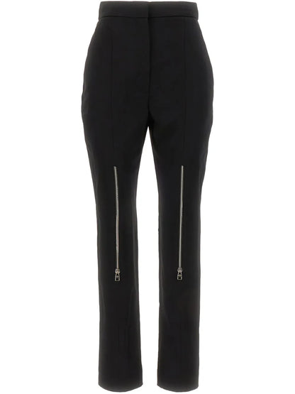 Pleated Wool Tapered Trousers