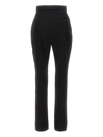 Pleated Wool Tapered Trousers