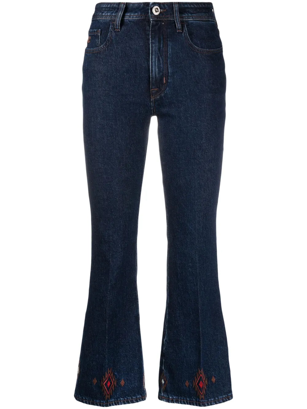 Victoria Embroidered Cropped Jeans