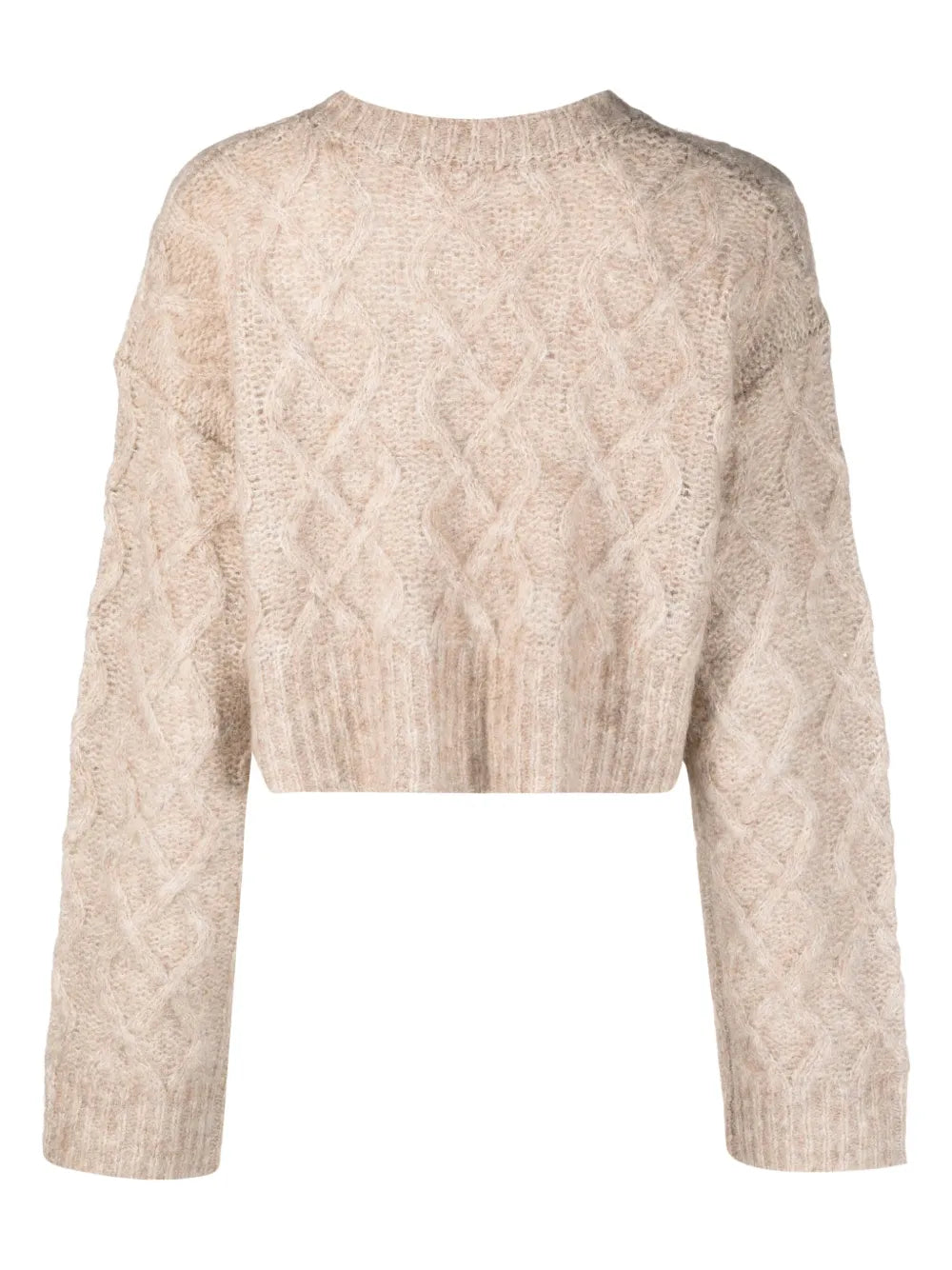 Cable-Knit Cropped Wool Blend Jumper