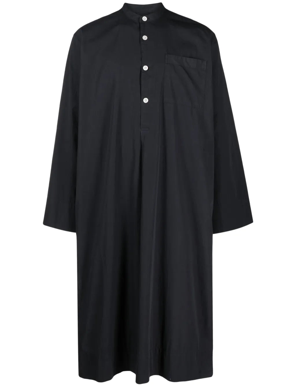 Mandarin-Collar Organic Cotton Shirt