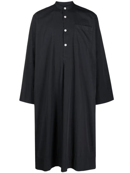 Mandarin-Collar Organic Cotton Shirt