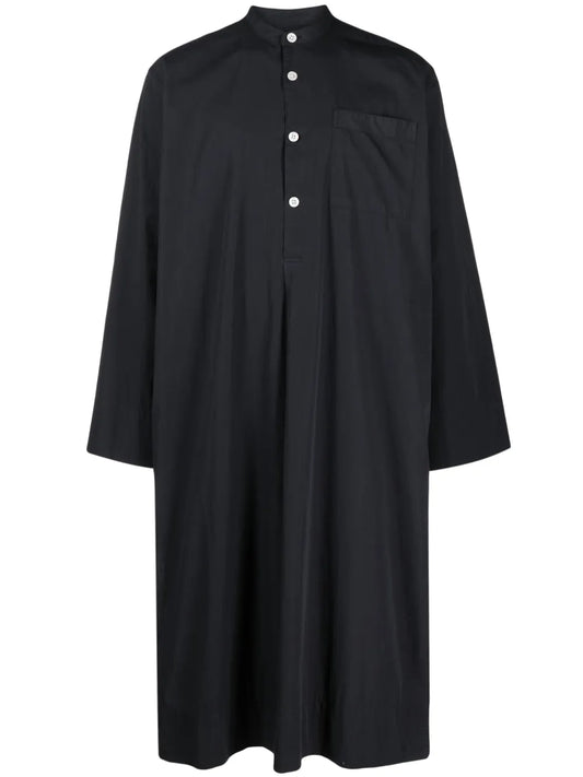 Mandarin-Collar Organic Cotton Shirt