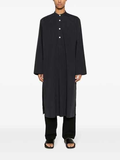 Mandarin-Collar Organic Cotton Shirt