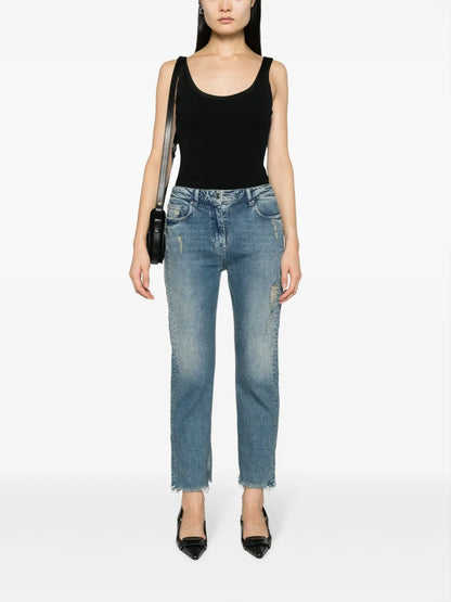 Albury Ripped Straight-Leg Jeans
