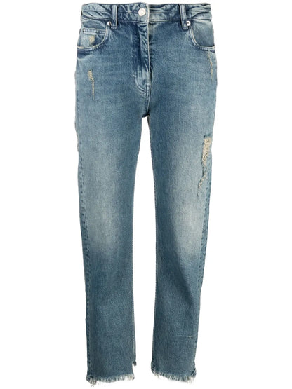 Albury Ripped Straight-Leg Jeans