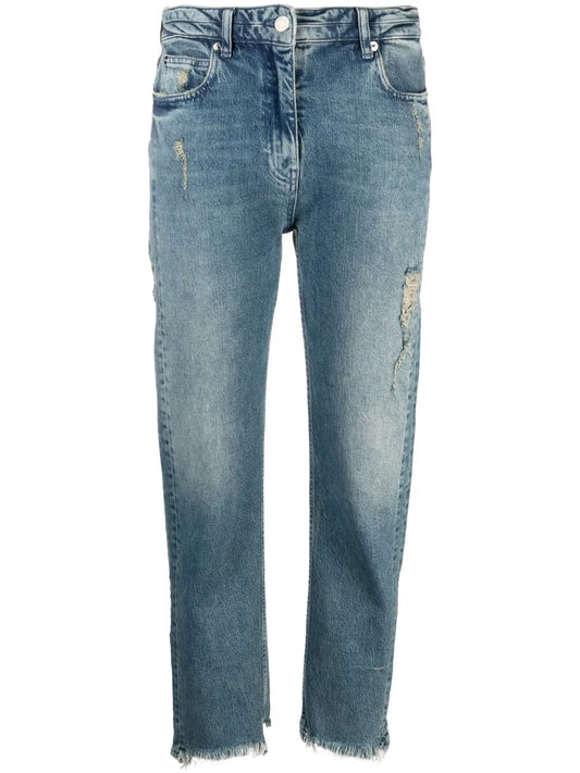Albury Ripped Straight-Leg Jeans
