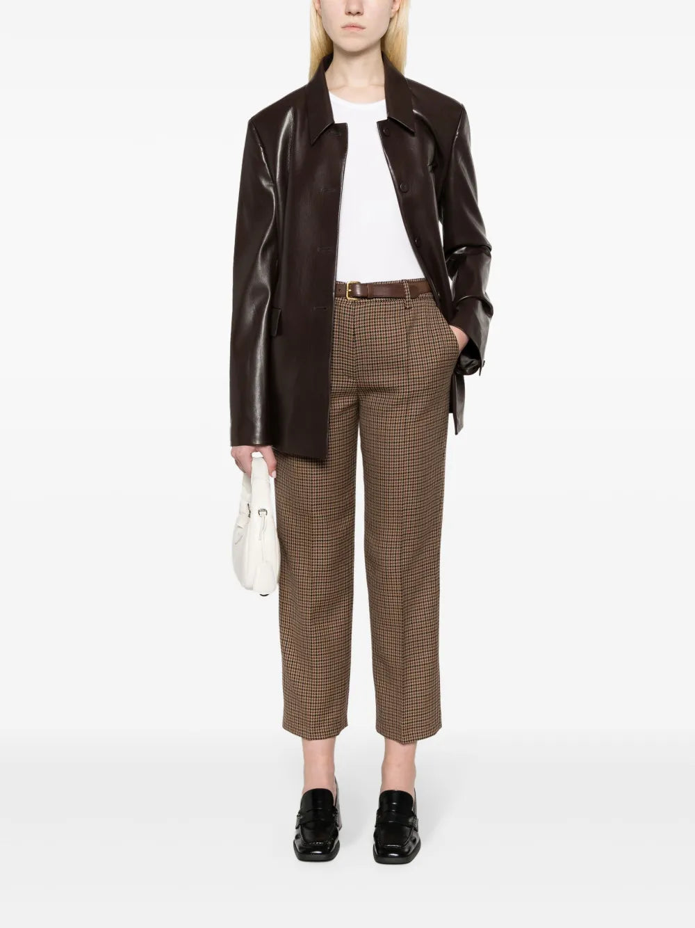 Houndstooth-Check Wool Trousers