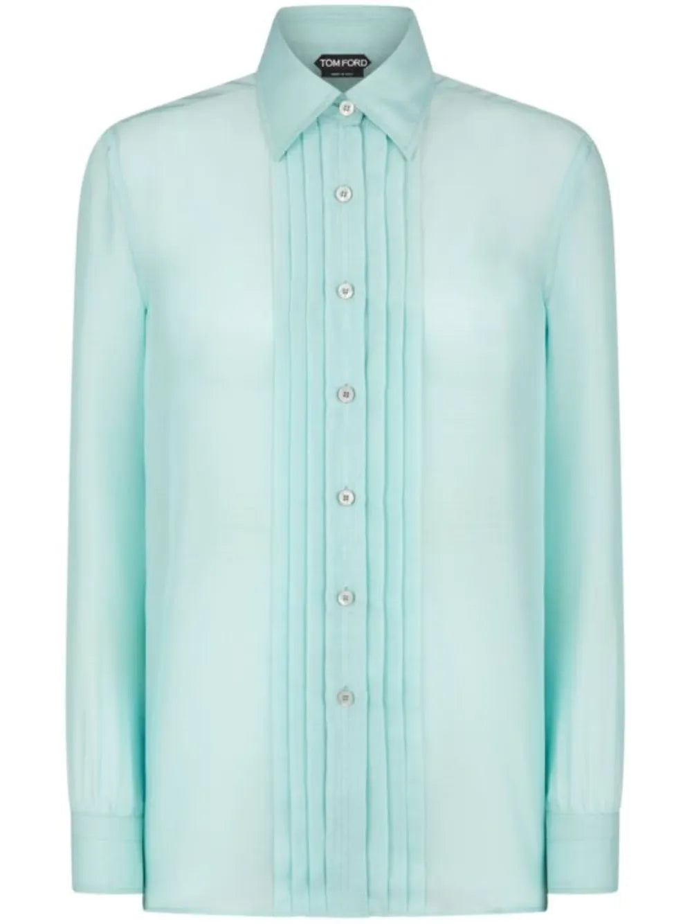 Plissé-Detail Silk Shirt