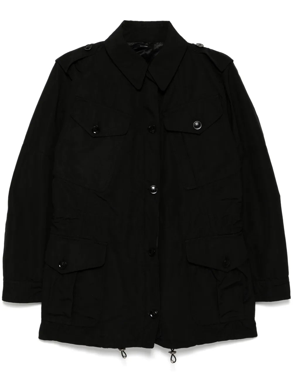 Drawstring Waist Military Jacket