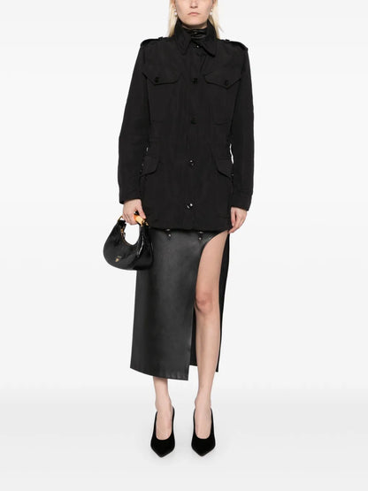 Drawstring Waist Military Jacket