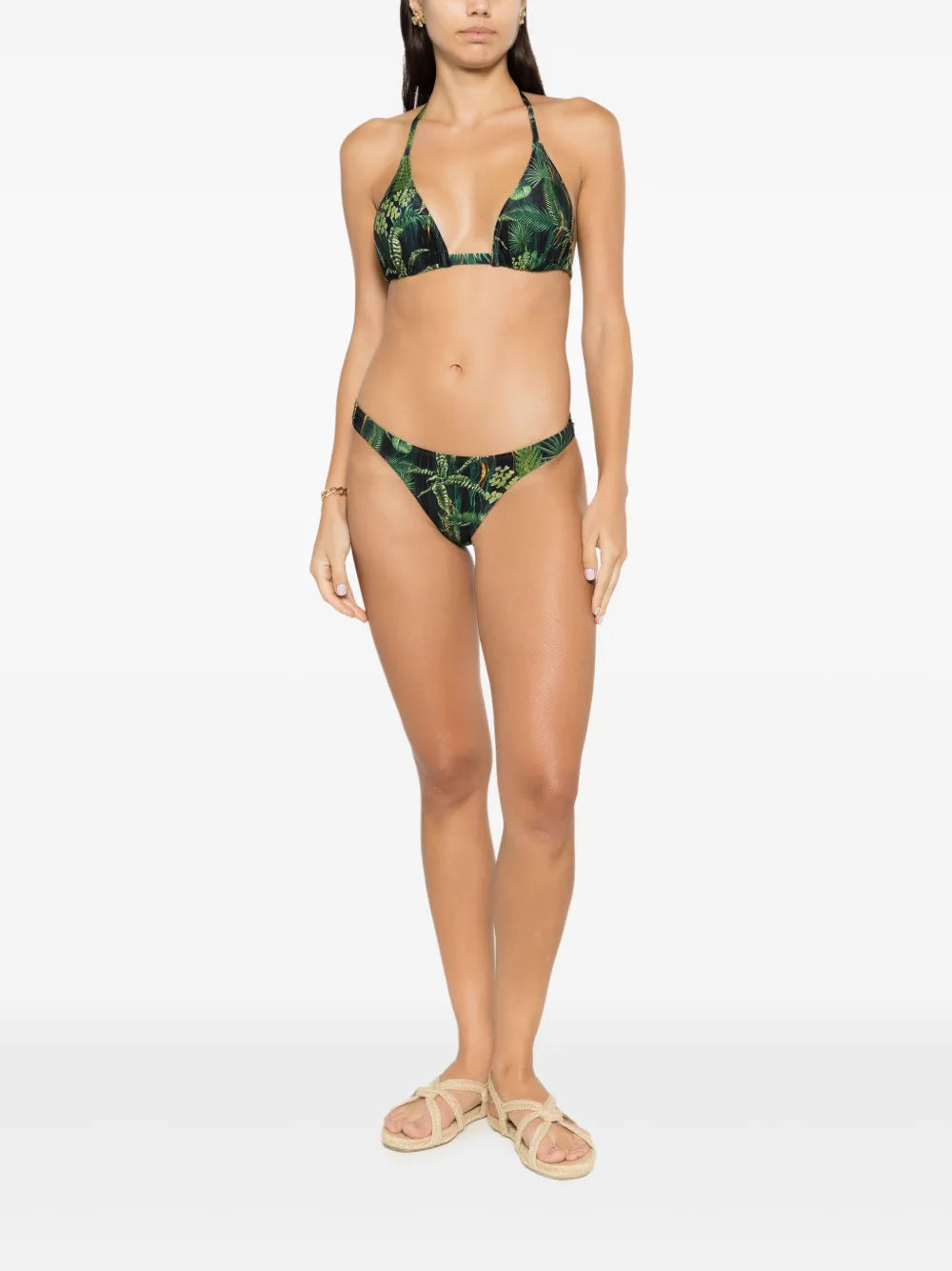 Poipu Leaf-Print Bikini Bottoms