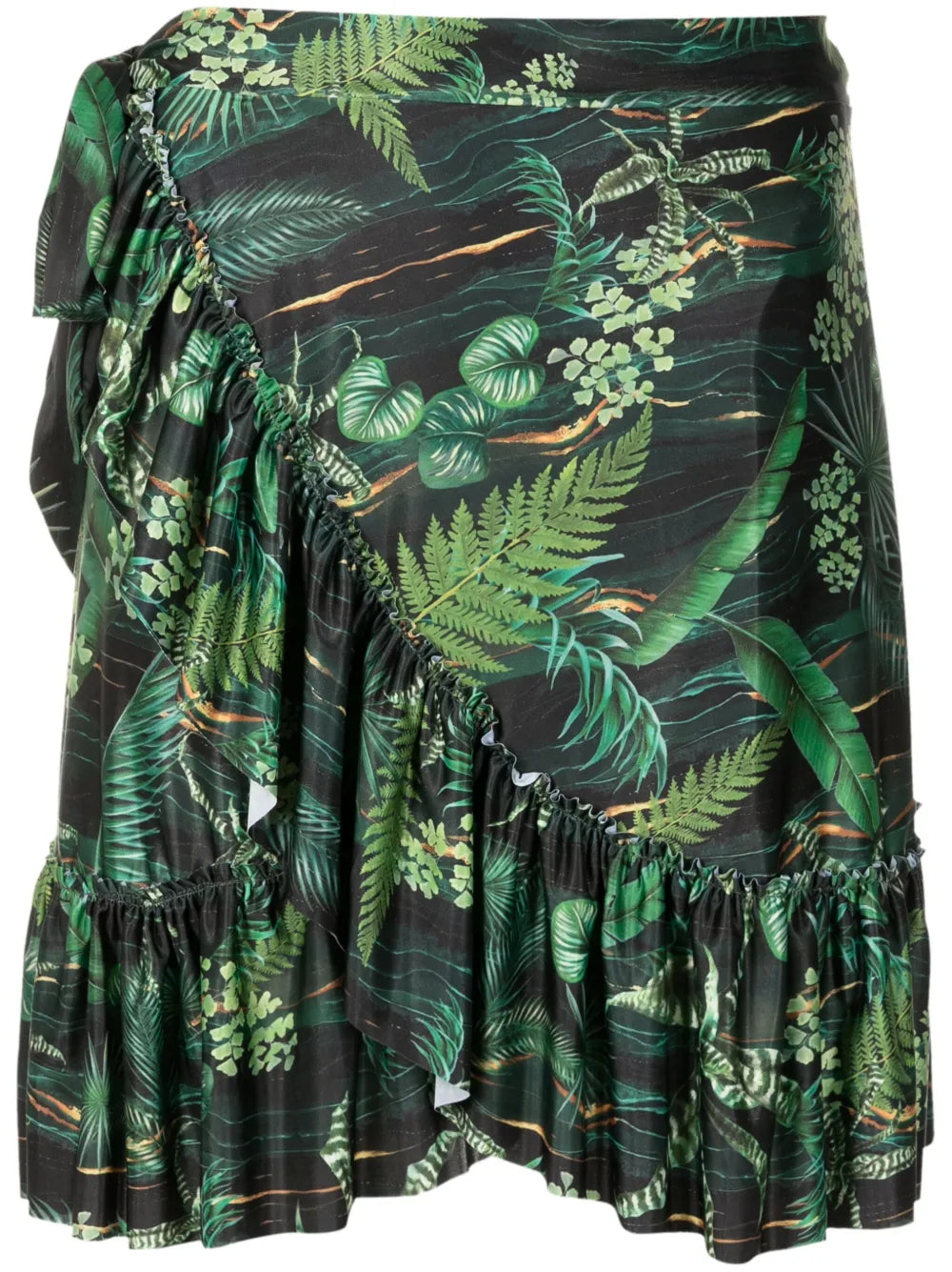 Laurita Leaf-Print Miniskirt