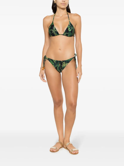 Maya Leaf-Print Triangle Bikini