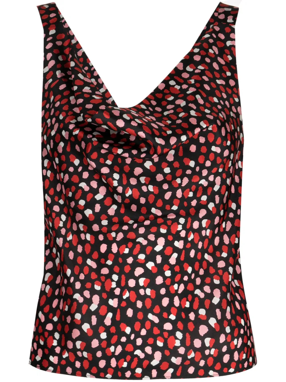 Cowl-Neck Sleeveless Silk Top