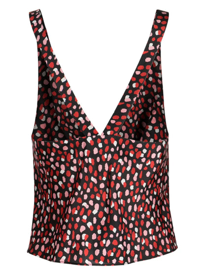 Cowl-Neck Sleeveless Silk Top