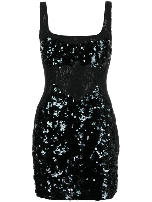 Lace Sequinned Minidress