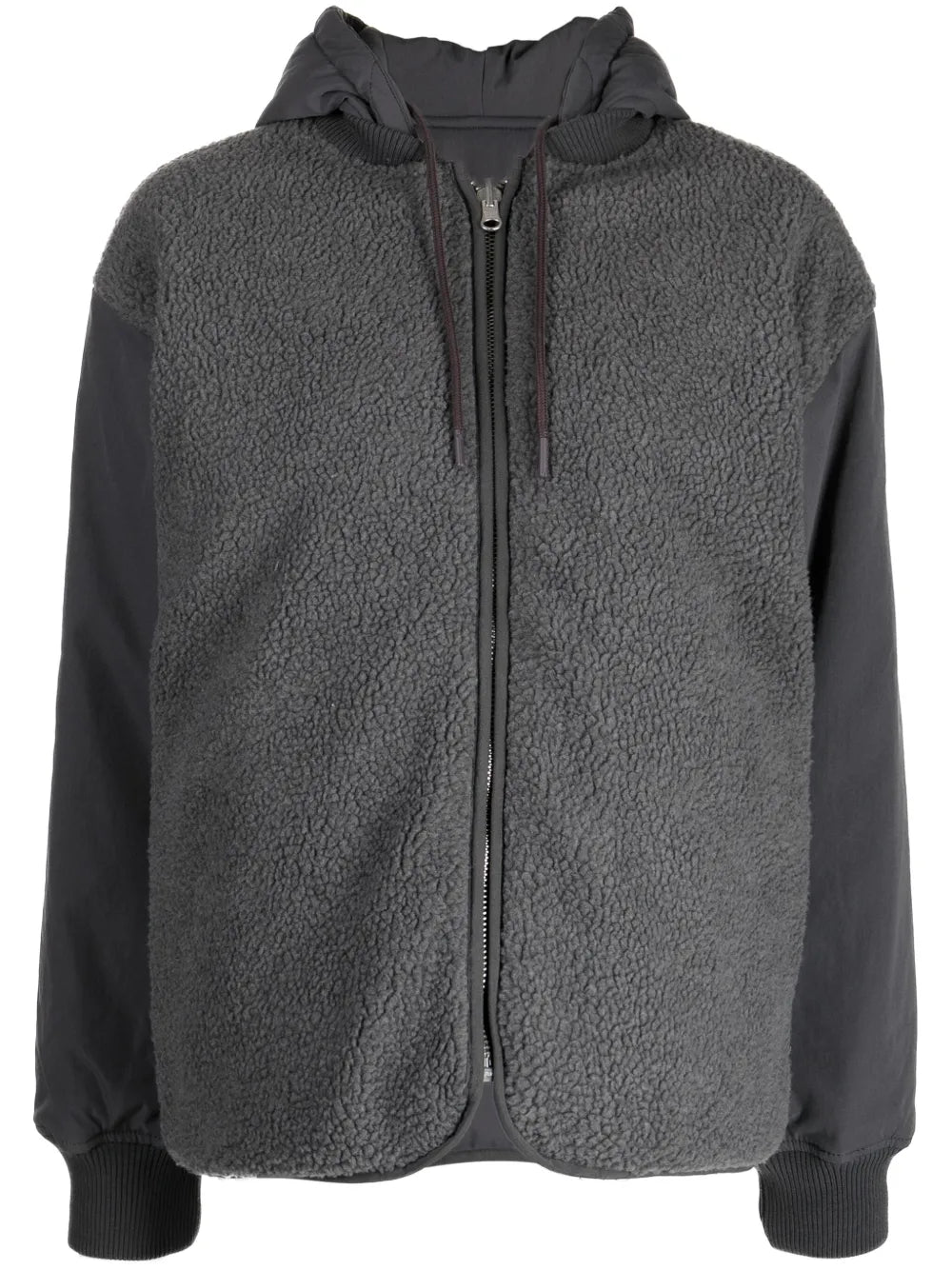 Panelled Drawstring Fleece Hoodie