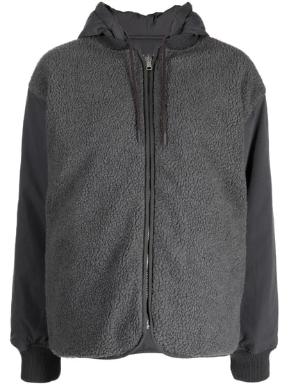Panelled Drawstring Fleece Hoodie