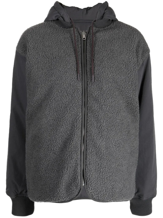 Panelled Drawstring Fleece Hoodie
