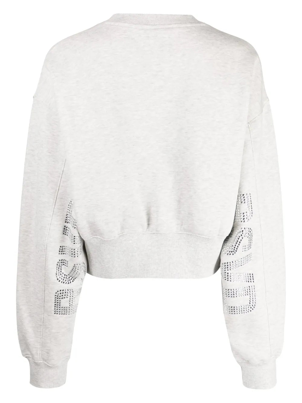Rhinestone-Embellished V-Neck Sweatshirt