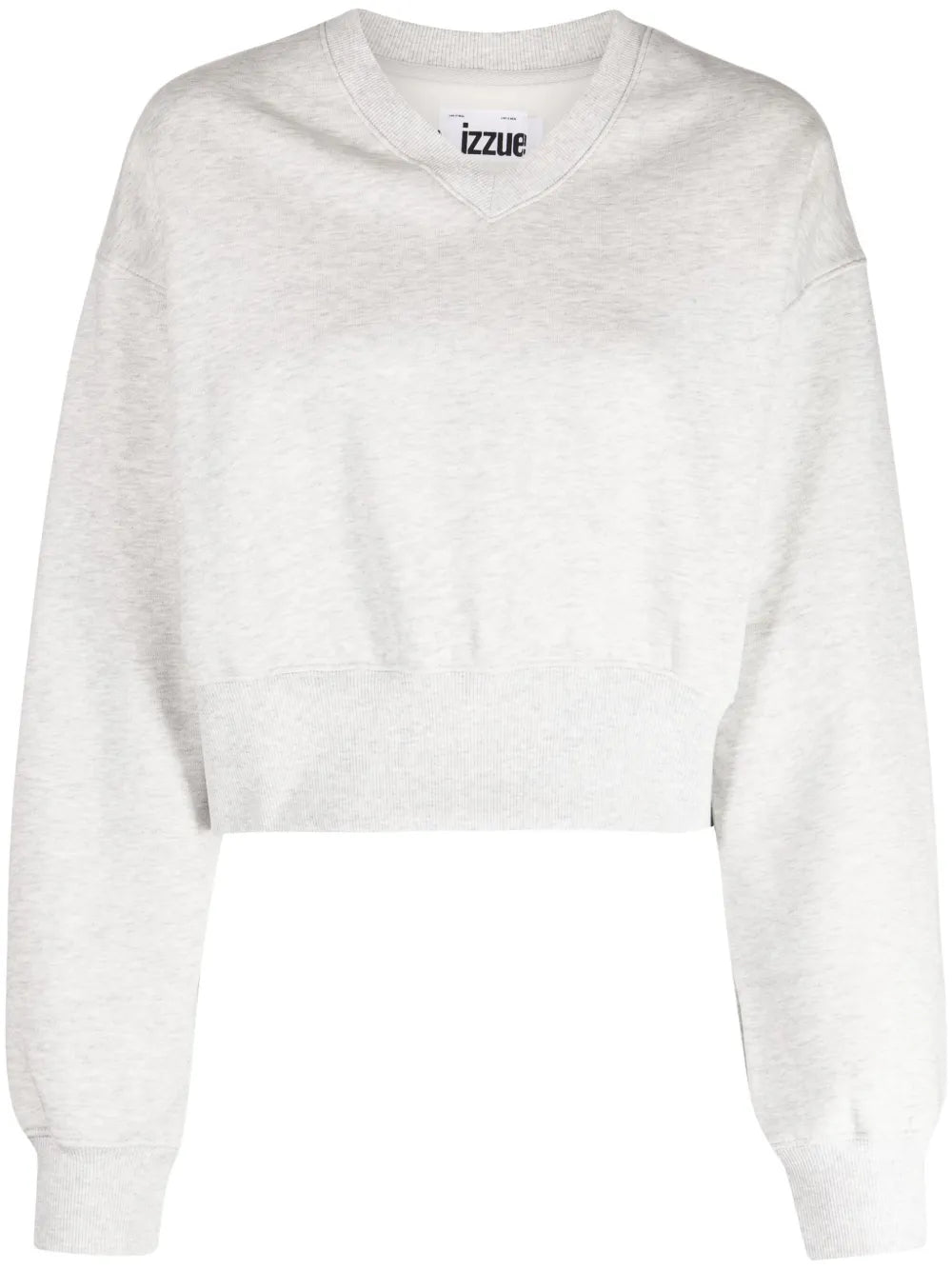 Rhinestone-Embellished V-Neck Sweatshirt
