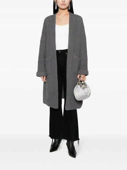 Shawl-Collar Knitted Cardi-Coat