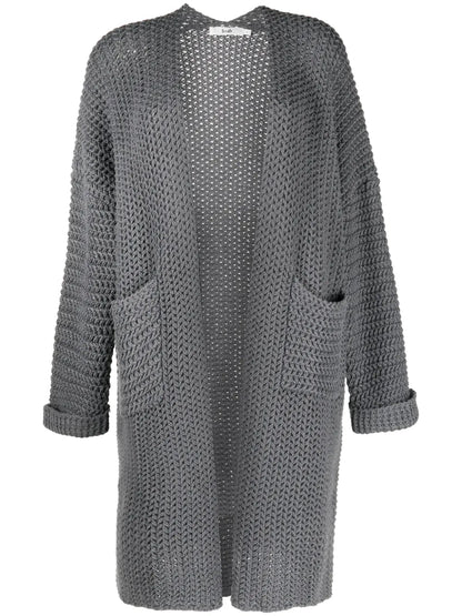Shawl-Collar Knitted Cardi-Coat