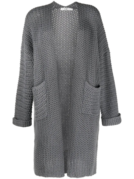 Shawl-Collar Knitted Cardi-Coat