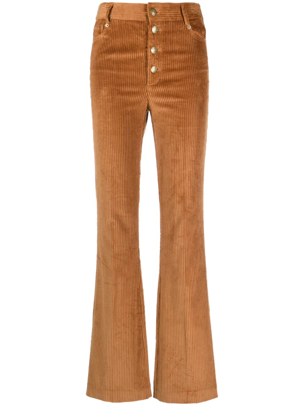 Logo-Plaque Corduroy Flared Trousers