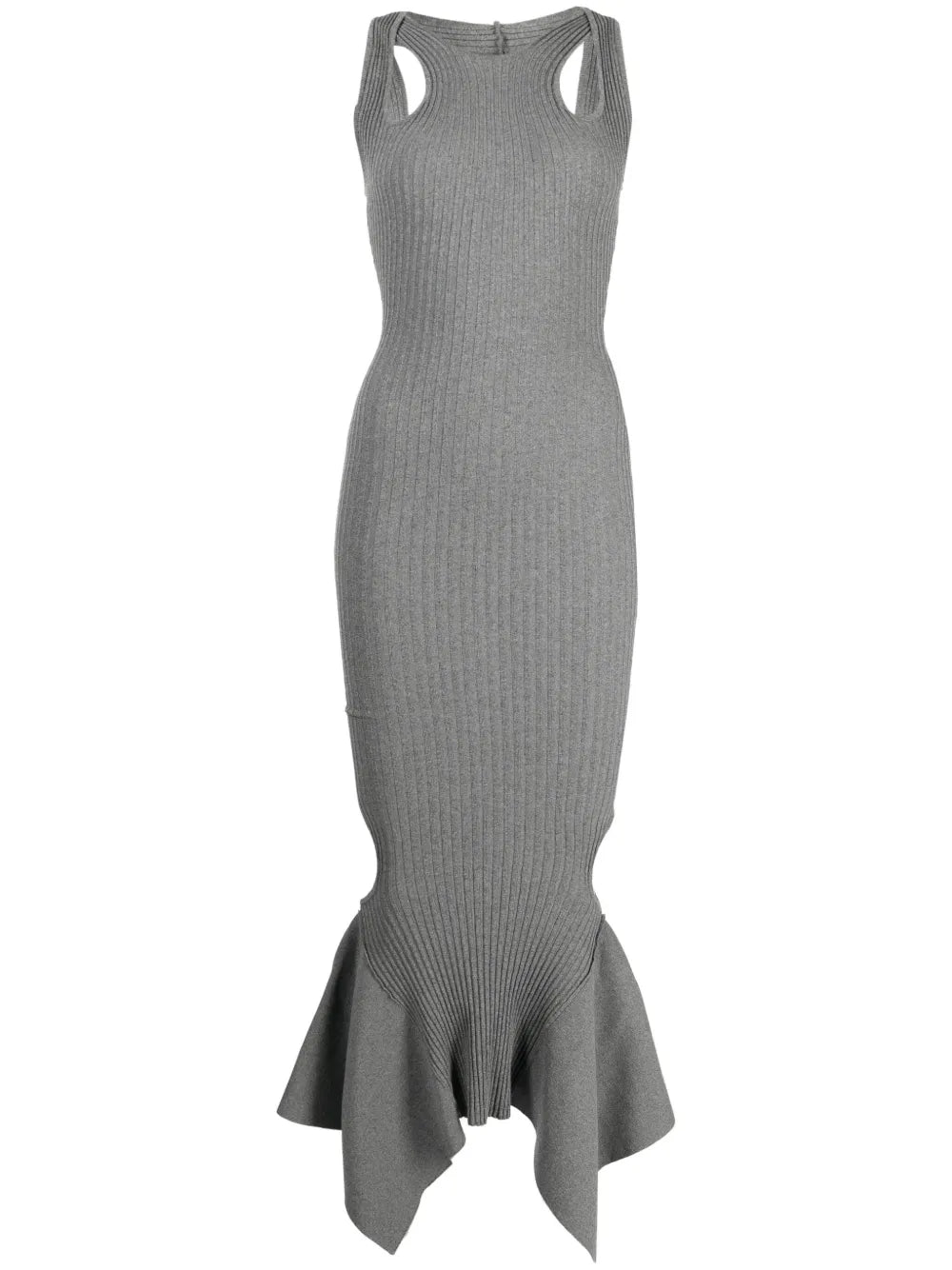 Cut-Out Ribbed Midi Dress