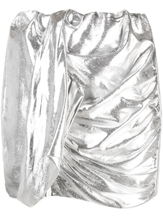 Seiko Draped Lamé Miniskirt