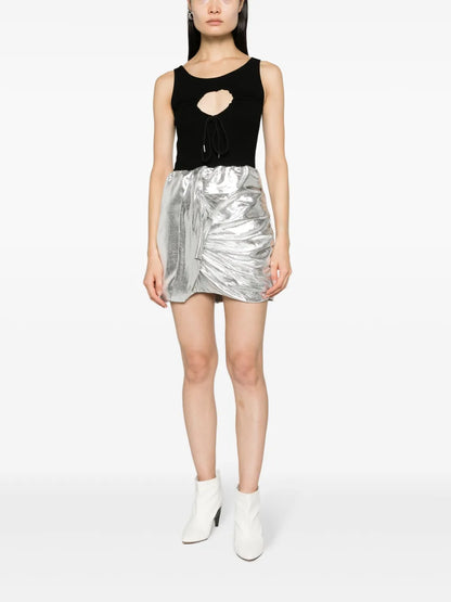 Seiko Draped Lamé Miniskirt