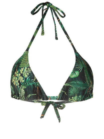 Iasmin Leaf-Print Bikini Top