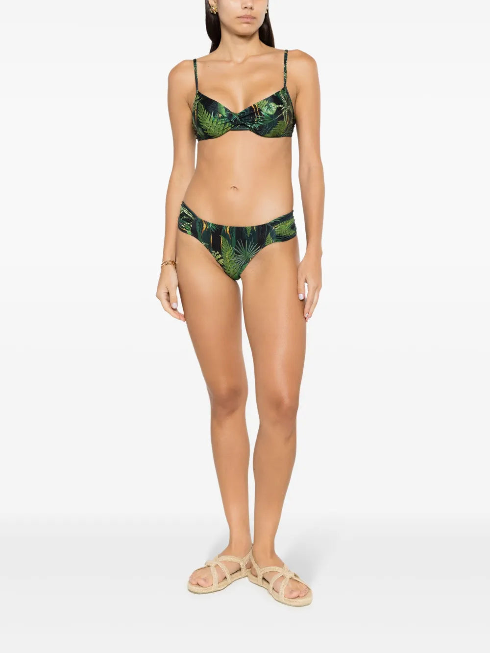 Vitória Twisted Leaf-Print Bikini