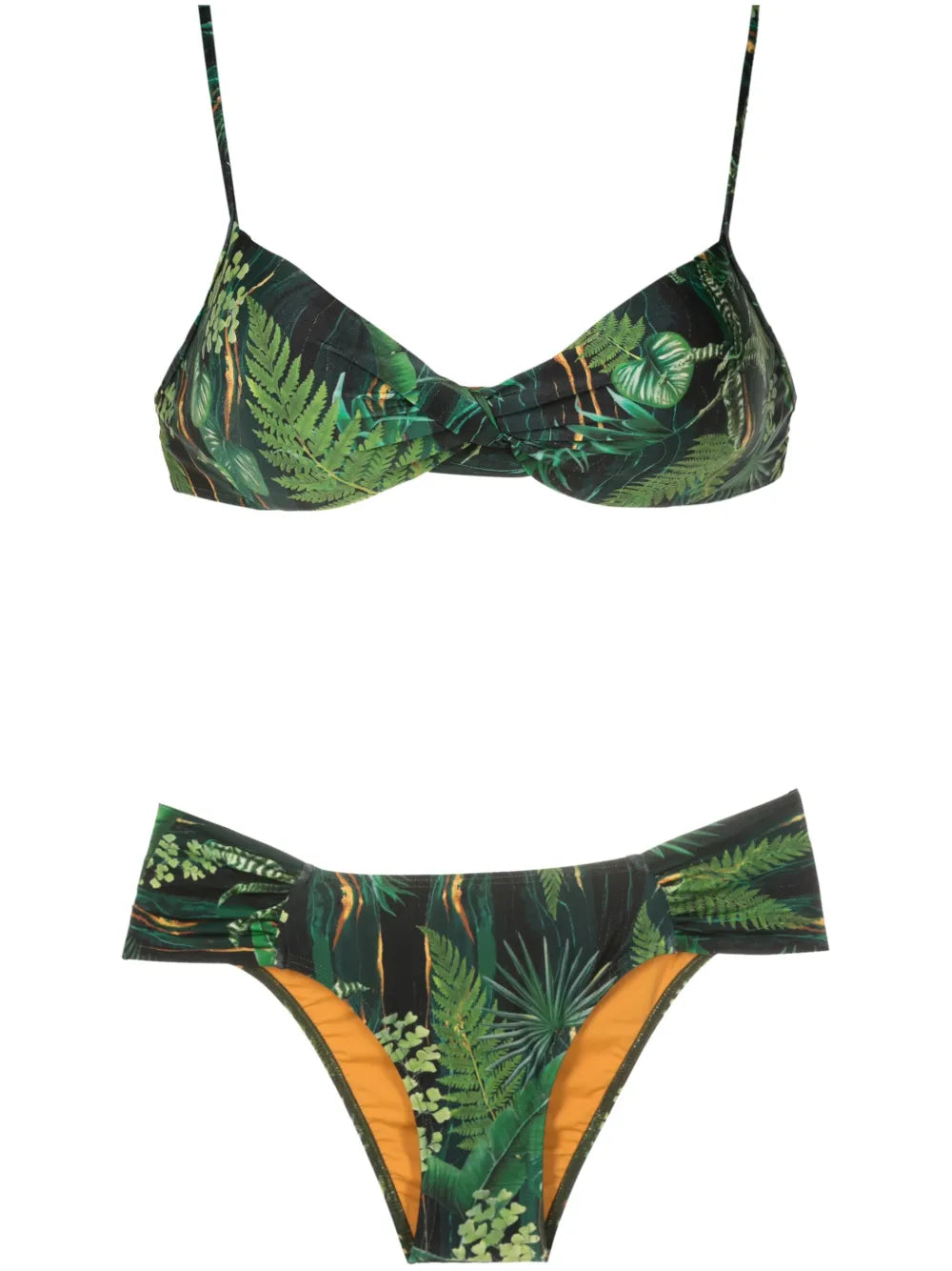 Vitória Twisted Leaf-Print Bikini
