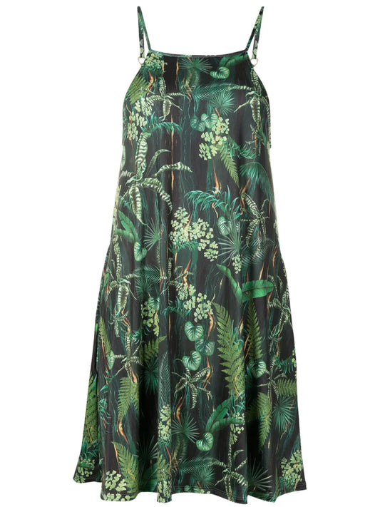 Isis Leaf-Print Minidress