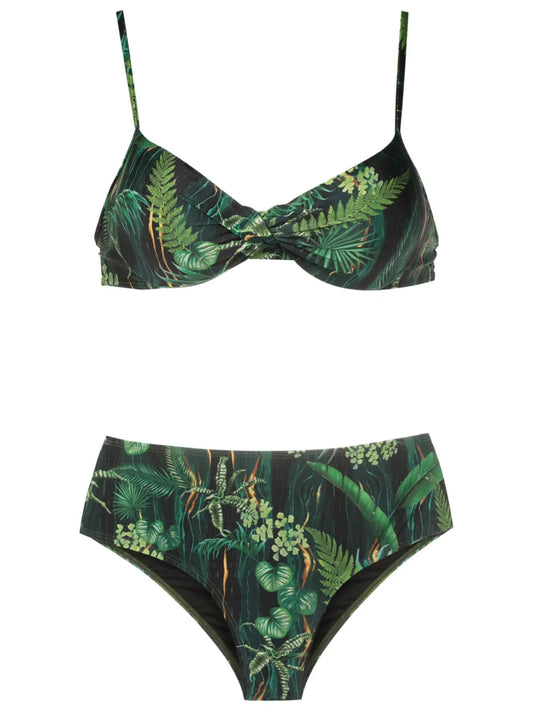 Verônica Leaf-Print Bikini