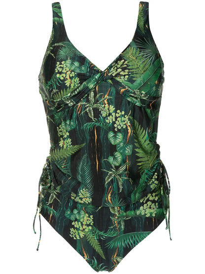 Bruma Twisted Leaf-Print Tankini