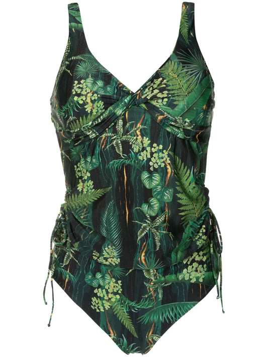 Bruma Twisted Leaf-Print Tankini