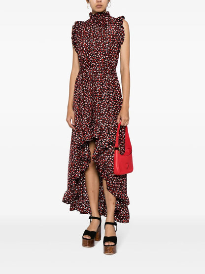 Graphic-Print Silk Dress