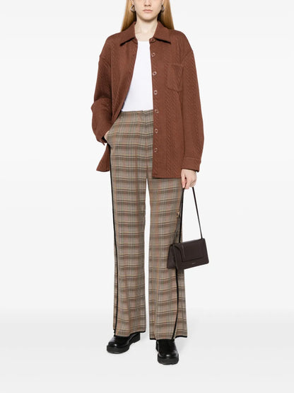 Cable-Knit Textured-Finish Shirt
