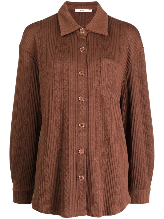 Cable-Knit Textured-Finish Shirt