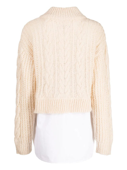 V-Neck Cable-Knit Jumper