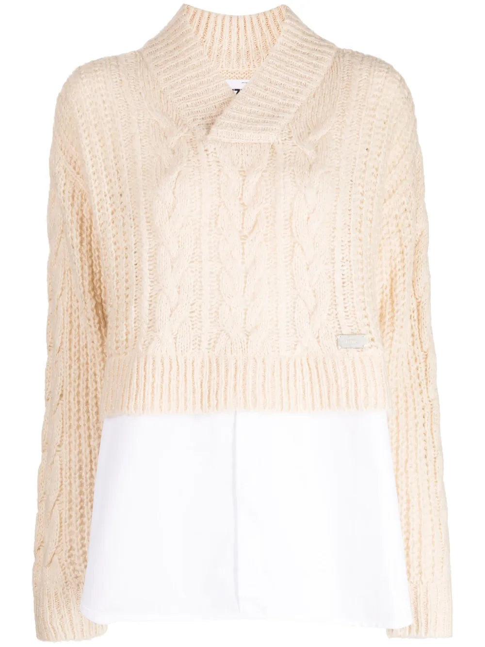 V-Neck Cable-Knit Jumper