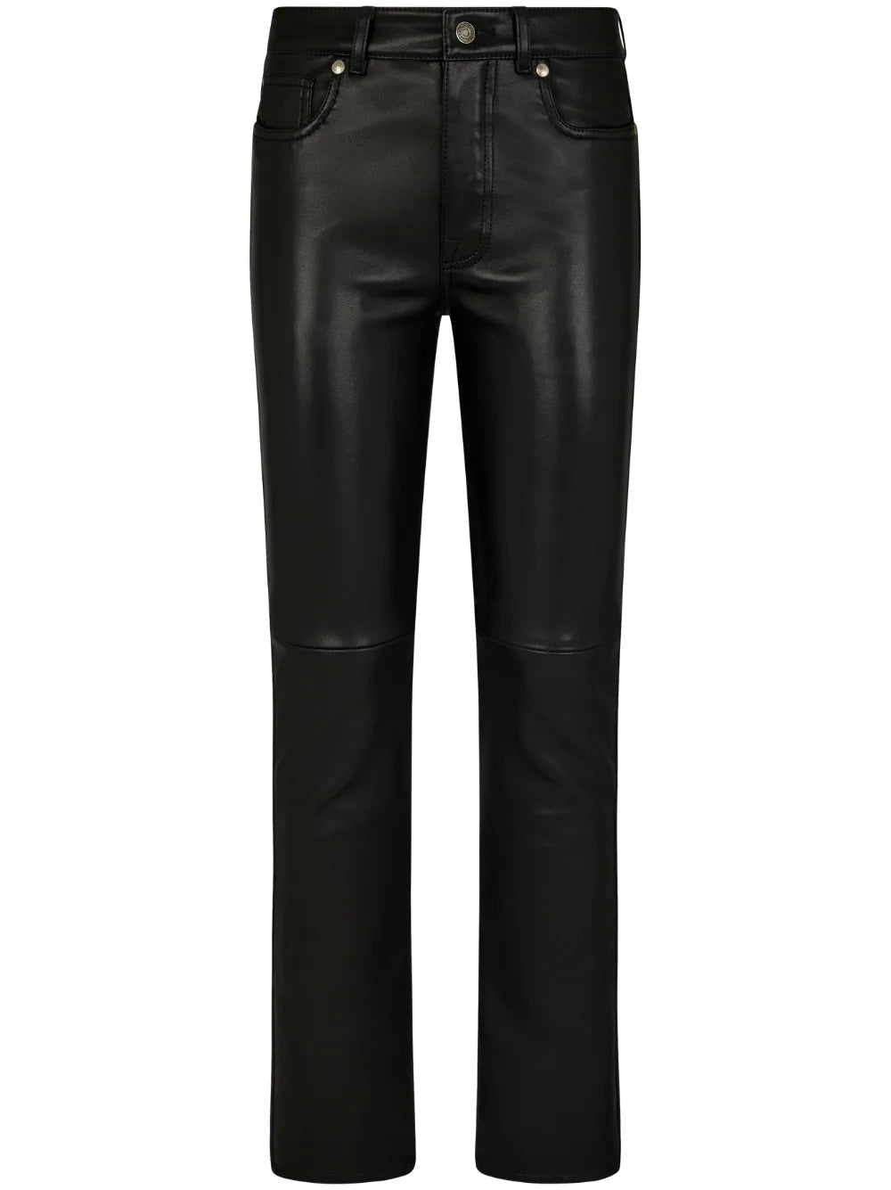 Low-Rise Tapered Leather Trousers