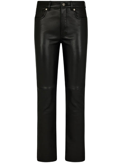 Low-Rise Tapered Leather Trousers