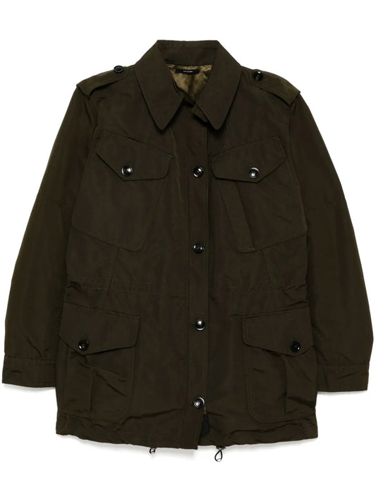Drawstring Waist Military Jacket